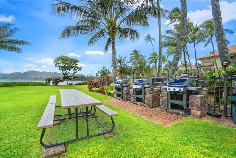 The lawn and BBQ grills ~ Lae Nani #523